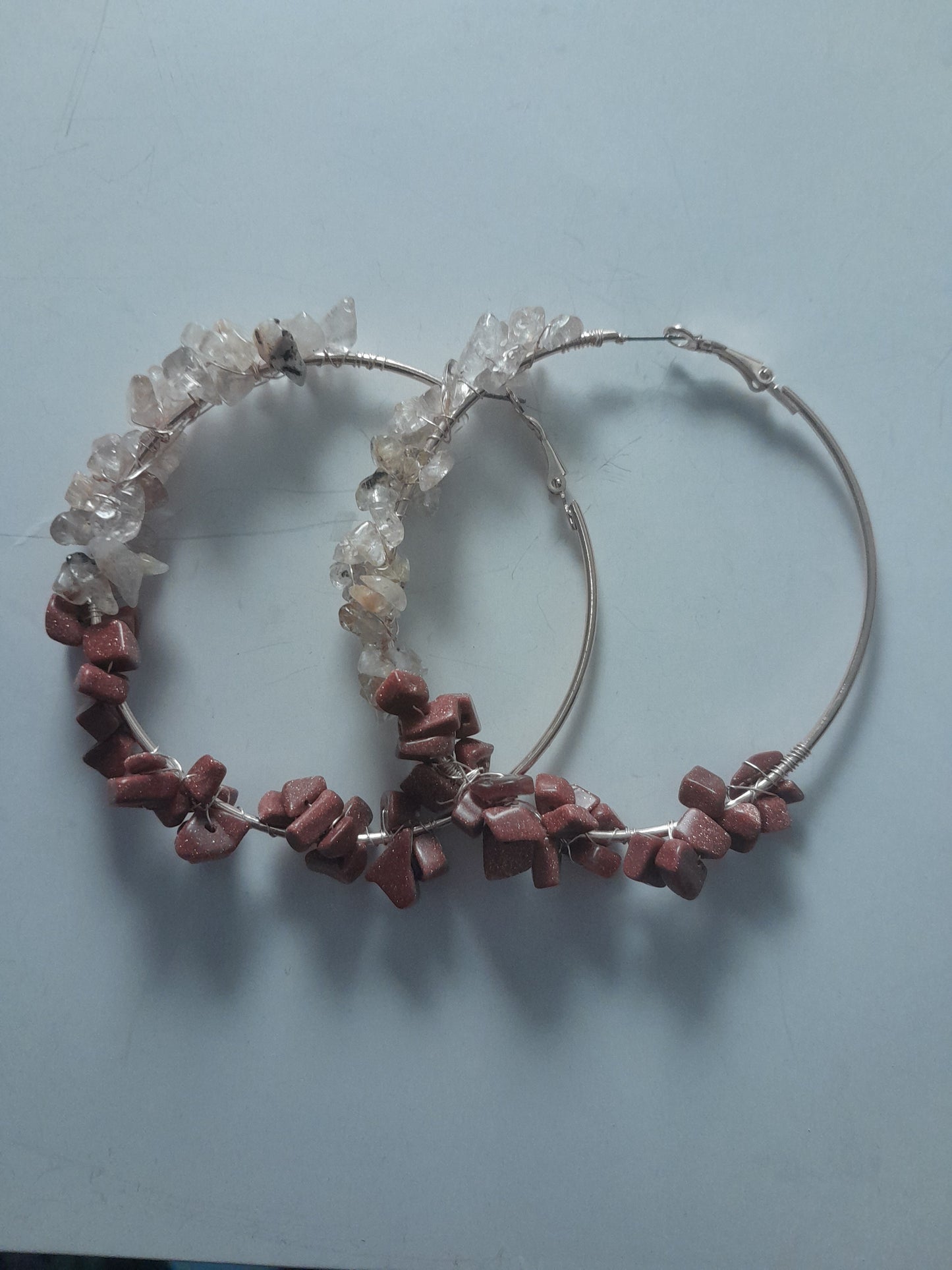 Gold Quartz/Goldstone Hoops