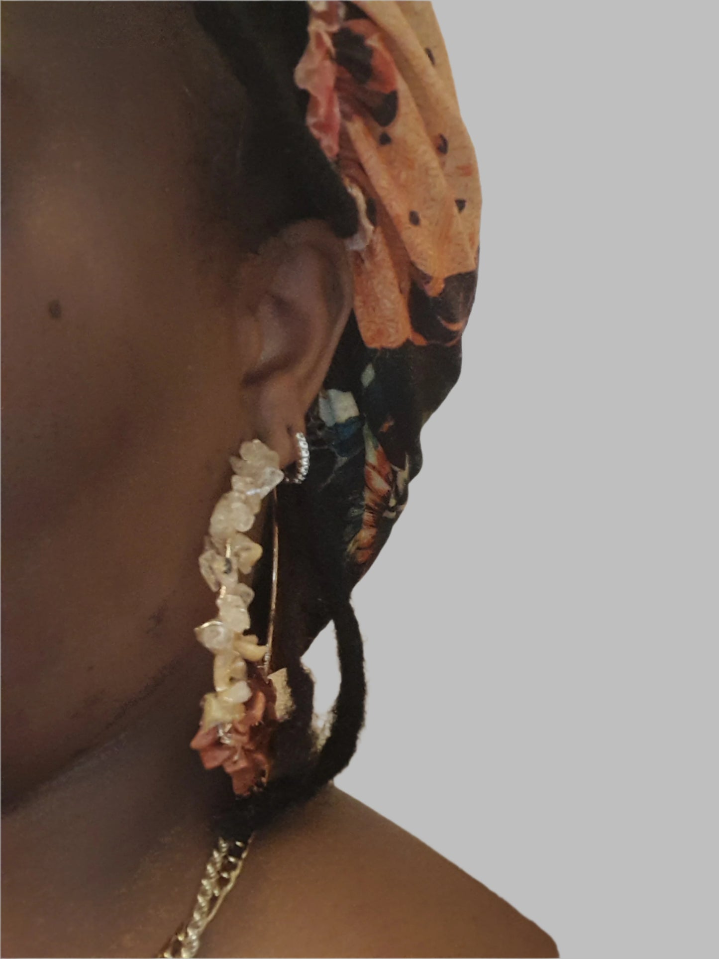 Gold Quartz/Goldstone Hoops