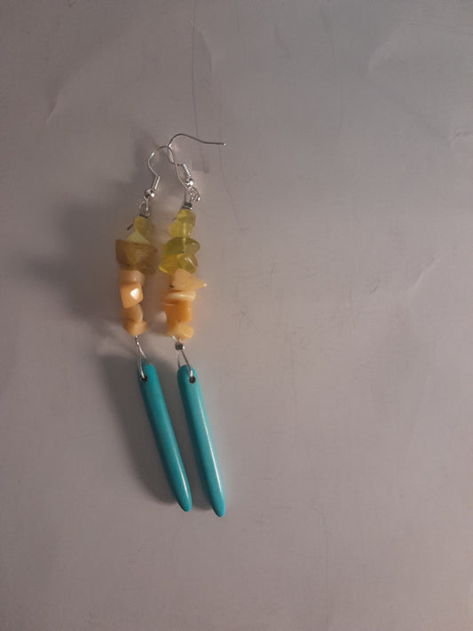 Summer Dangle: yellow and olive jade